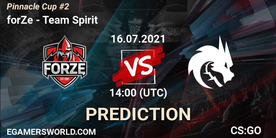 forZe - Team Spirit: прогноз. 16.07.2021 at 14:50, Counter-Strike (CS2), Pinnacle Cup #2