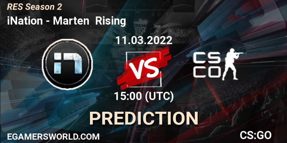 iNation - Marten Rising: прогноз. 11.03.2022 at 15:00, Counter-Strike (CS2), RES Season 2