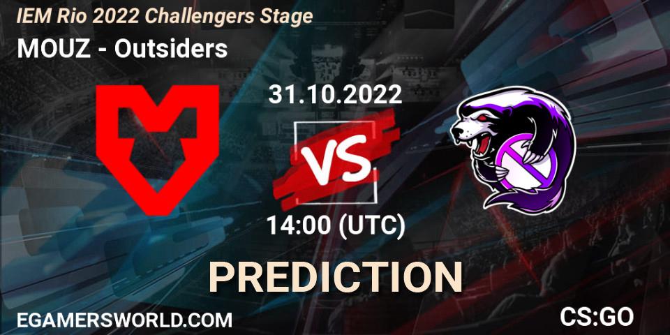 MOUZ - Outsiders: прогноз. 31.10.2022 at 14:00, Counter-Strike (CS2), IEM Rio 2022 Challengers Stage