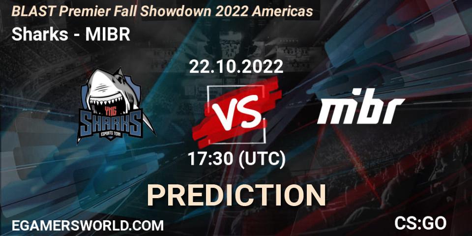 Sharks - MIBR: прогноз. 22.10.2022 at 17:20, Counter-Strike (CS2), BLAST Premier Fall Showdown 2022 Americas