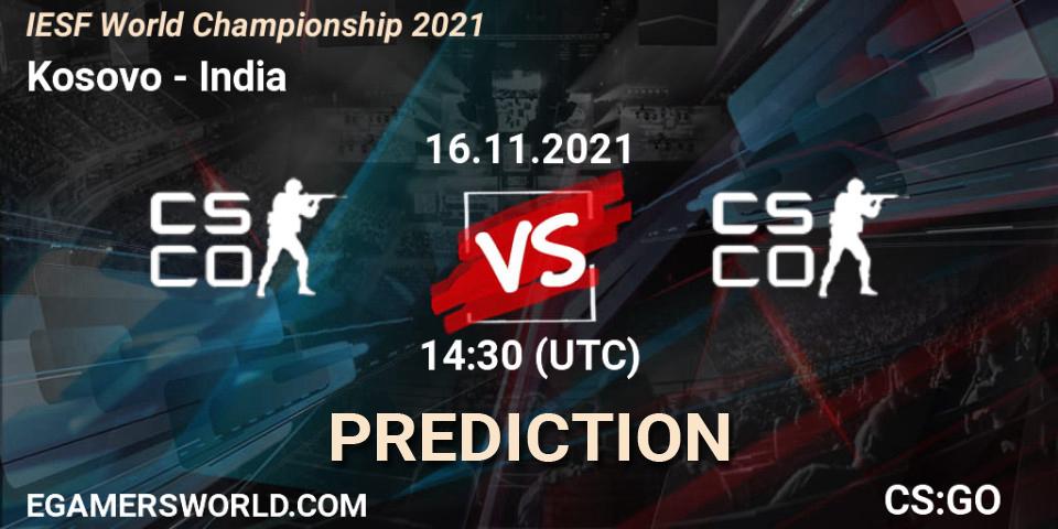 Team Kosovo - Team India: прогноз. 16.11.21, CS2 (CS:GO), IESF World Championship 2021