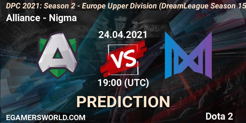 Alliance - Nigma: прогноз. 24.04.2021 at 19:32, Dota 2, DPC 2021: Season 2 - Europe Upper Division (DreamLeague Season 15)