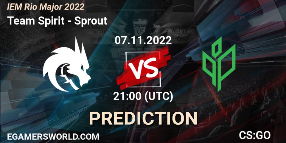 Team Spirit - Sprout: прогноз. 07.11.2022 at 21:00, Counter-Strike (CS2), IEM Rio Major 2022