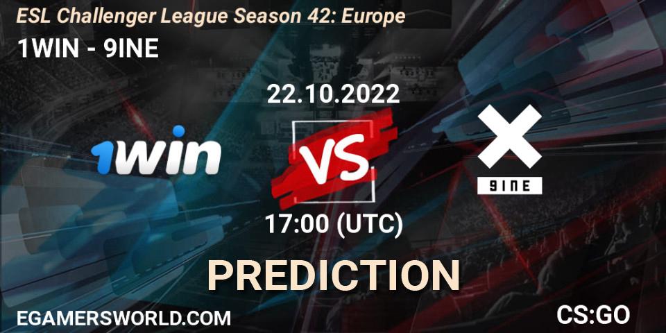 1WIN - 9INE: прогноз. 22.10.22, CS2 (CS:GO), ESL Challenger League Season 42: Europe