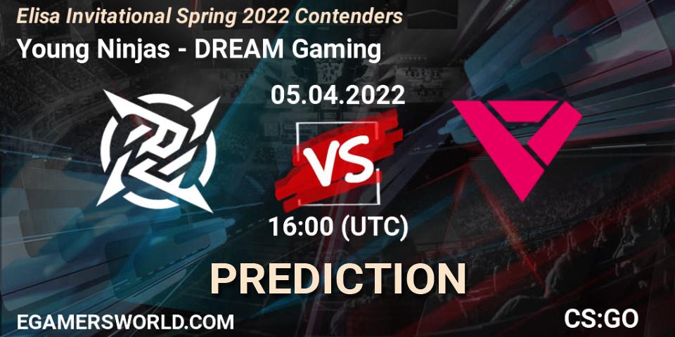 Young Ninjas - DREAM Gaming: прогноз. 05.04.2022 at 16:00, Counter-Strike (CS2), Elisa Invitational Spring 2022 Contenders