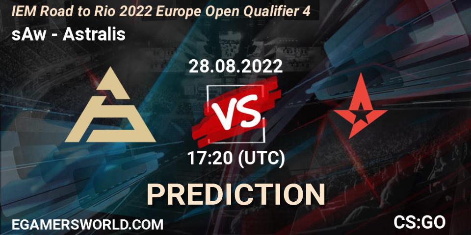 sAw - Astralis: прогноз. 28.08.2022 at 17:20, Counter-Strike (CS2), IEM Road to Rio 2022 Europe Open Qualifier 4