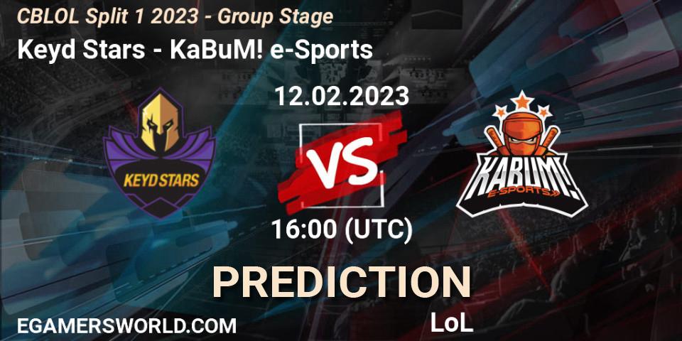Keyd Stars - KaBuM! e-Sports: прогноз. 12.02.2023 at 16:00, LoL, CBLOL Split 1 2023 - Group Stage