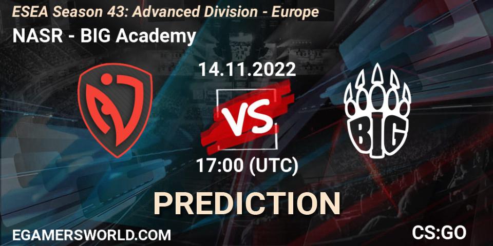 NASR - BIG Academy: прогноз. 14.11.22, CS2 (CS:GO), ESEA Season 43: Advanced Division - Europe