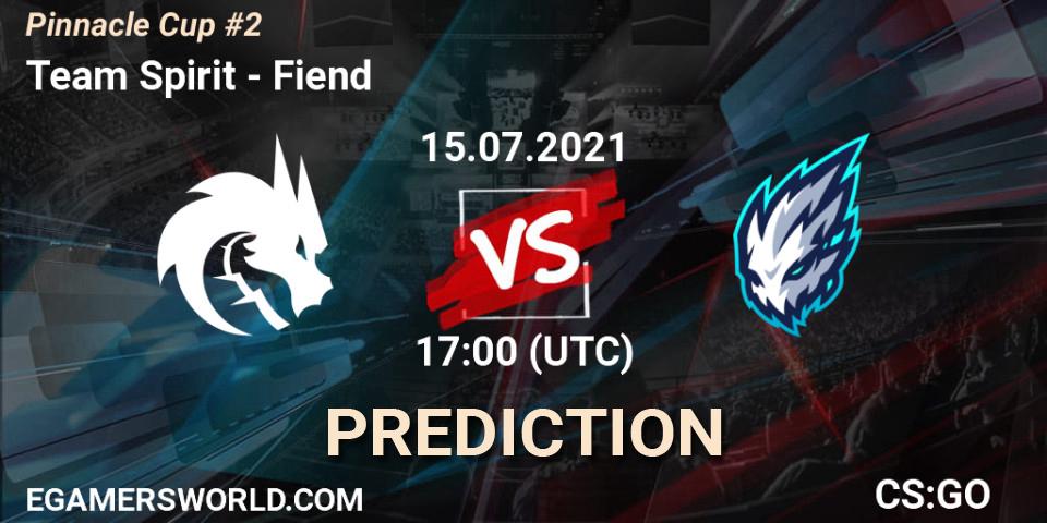 Team Spirit - Fiend: прогноз. 15.07.2021 at 17:00, Counter-Strike (CS2), Pinnacle Cup #2