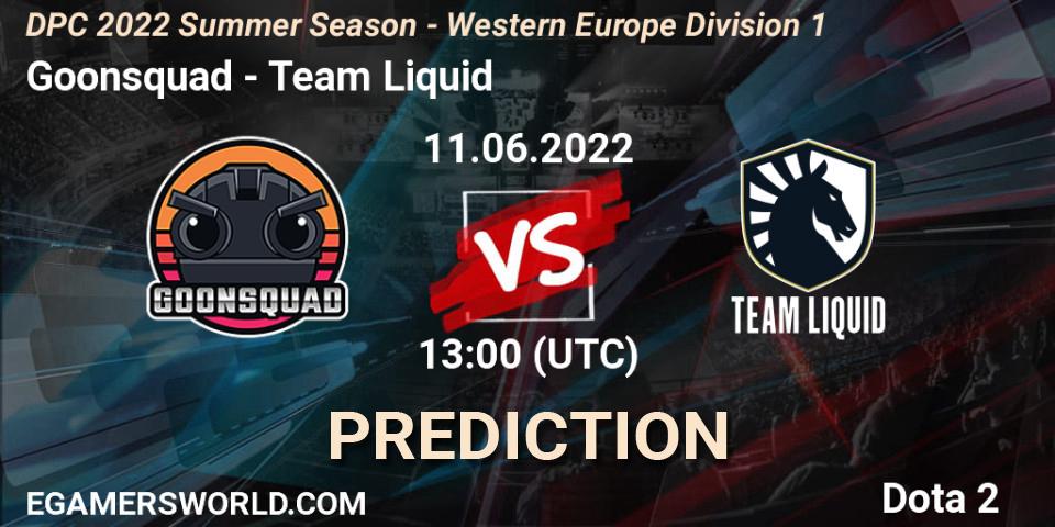 Goonsquad - Team Liquid: прогноз. 11.06.2022 at 12:57, Dota 2, DPC WEU 2021/2022 Tour 3: Division I