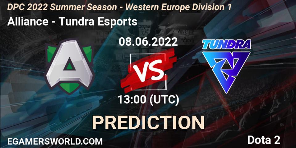 Alliance - Tundra Esports: прогноз. 08.06.22, Dota 2, DPC WEU 2021/2022 Tour 3: Division I