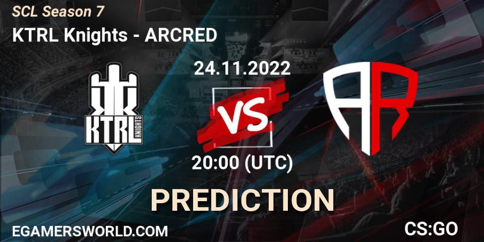KTRL Knights - ARCRED: прогноз. 25.11.2022 at 17:00, Counter-Strike (CS2), SCL Season 7: Challenger Division