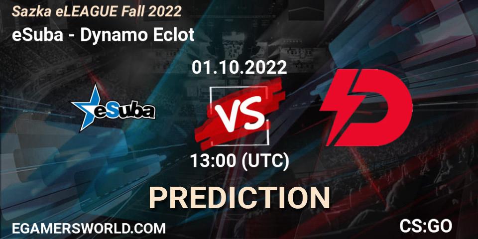 eSuba - Dynamo Eclot: прогноз. 01.10.2022 at 12:05, Counter-Strike (CS2), Sazka eLEAGUE Fall 2022