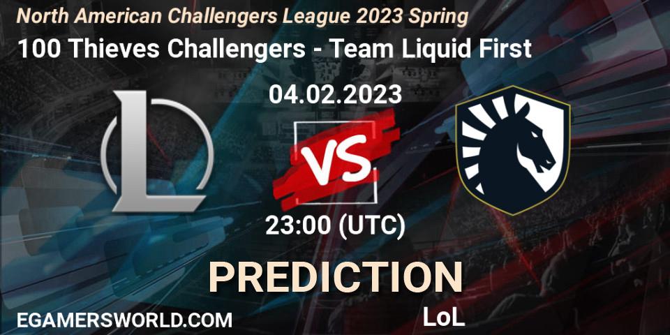 100 Thieves Challengers - Team Liquid First: прогноз. 04.02.2023 at 23:00, LoL, NACL 2023 Spring - Group Stage