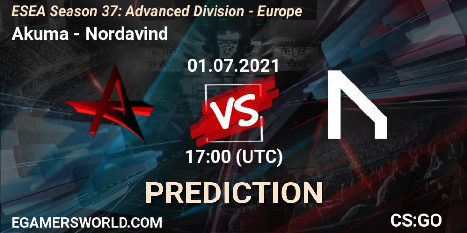 Akuma - Nordavind: прогноз. 01.07.21, CS2 (CS:GO), ESEA Season 37: Advanced Division - Europe