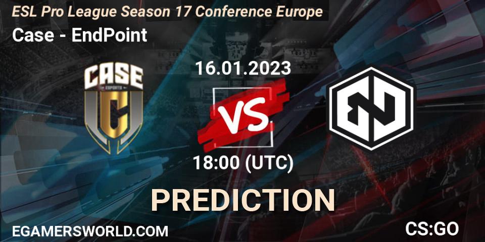 Case - EndPoint: прогноз. 16.01.2023 at 18:00, Counter-Strike (CS2), ESL Pro League Season 17 Conference Europe