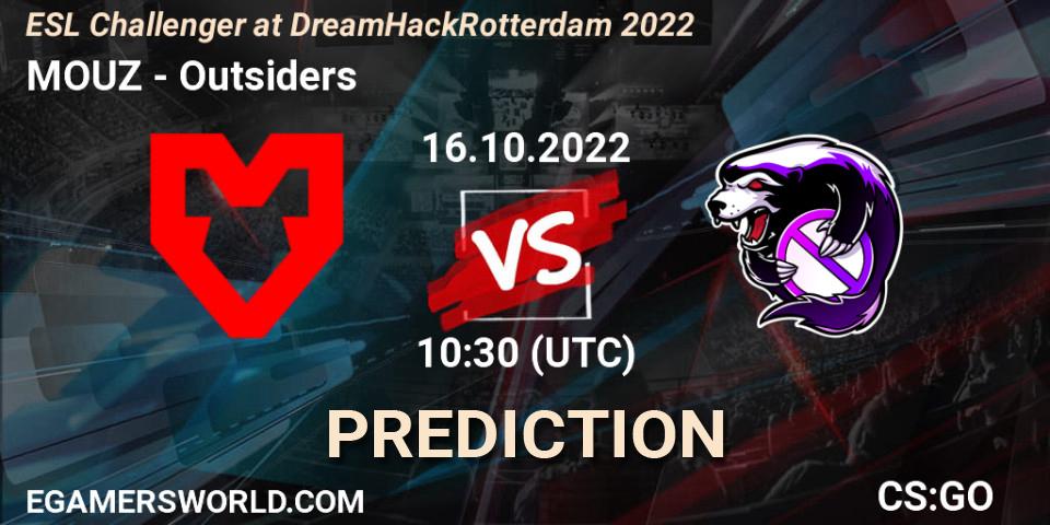 MOUZ - Outsiders: прогноз. 16.10.2022 at 07:00, Counter-Strike (CS2), ESL Challenger at DreamHack Rotterdam 2022