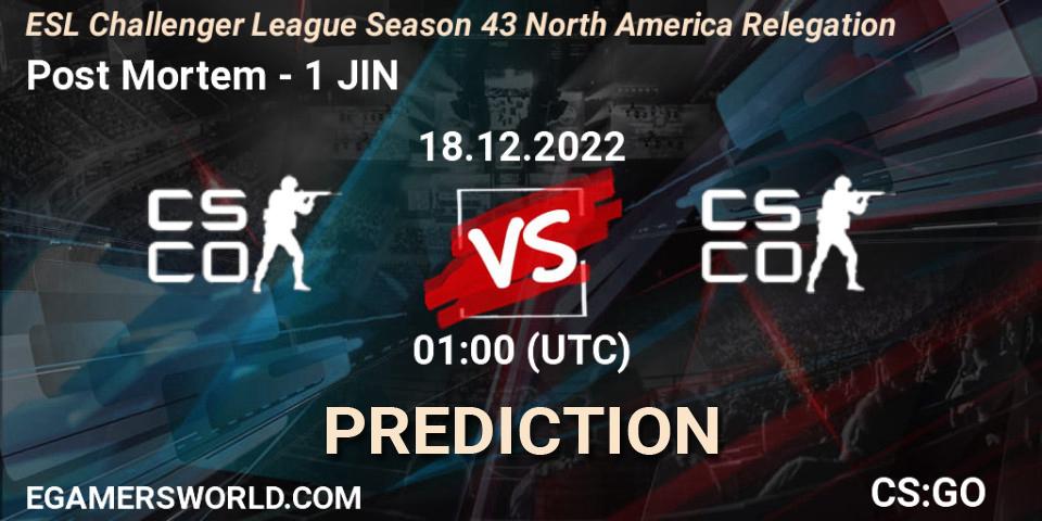 Post Mortem - 1 JIN: прогноз. 18.12.22, CS2 (CS:GO), ESL Challenger League Season 43 North America Relegation