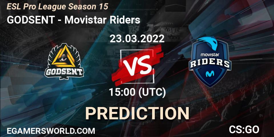 GODSENT - Movistar Riders: прогноз. 23.03.2022 at 15:00, Counter-Strike (CS2), ESL Pro League Season 15