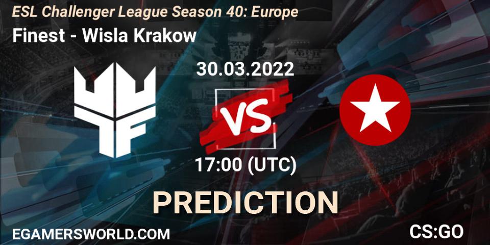 Finest - Wisla Krakow: прогноз. 30.03.2022 at 17:00, Counter-Strike (CS2), ESL Challenger League Season 40: Europe