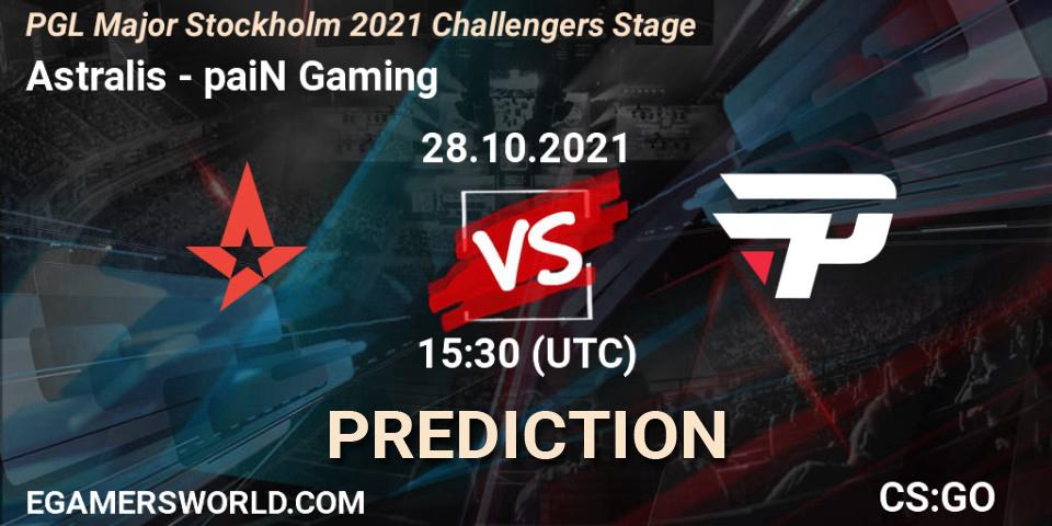 Astralis - paiN Gaming: прогноз. 28.10.2021 at 15:35, Counter-Strike (CS2), PGL Major Stockholm 2021 Challengers Stage