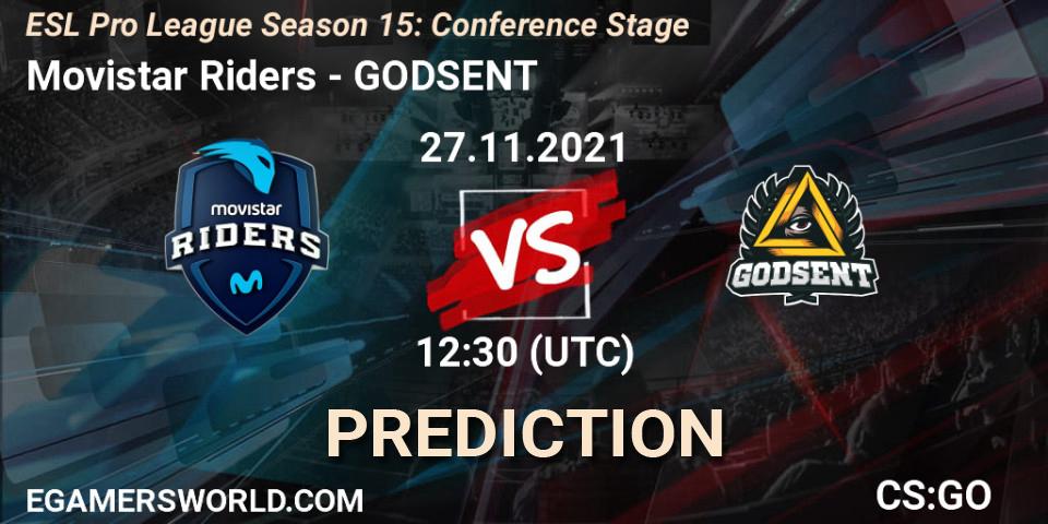 Movistar Riders - GODSENT: прогноз. 27.11.2021 at 12:30, Counter-Strike (CS2), ESL Pro League Season 15: Conference Stage