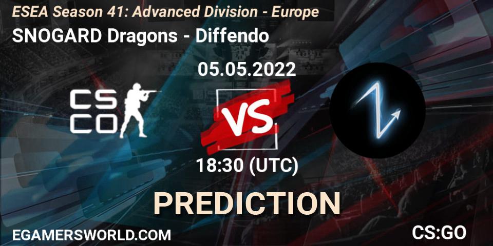 SNOGARD Dragons - Diffendo: прогноз. 05.05.2022 at 18:30, Counter-Strike (CS2), ESEA Season 41: Advanced Division - Europe