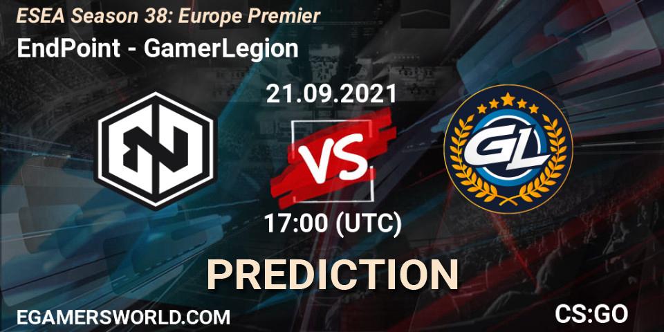 EndPoint - GamerLegion: прогноз. 21.09.2021 at 17:00, Counter-Strike (CS2), ESEA Season 38: Europe Premier