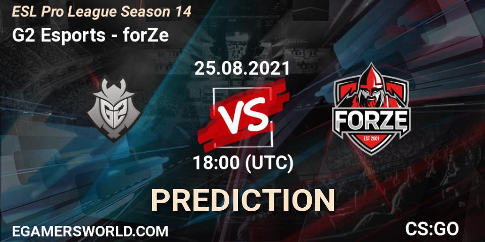 G2 Esports - forZe: прогноз. 25.08.2021 at 20:15, Counter-Strike (CS2), ESL Pro League Season 14