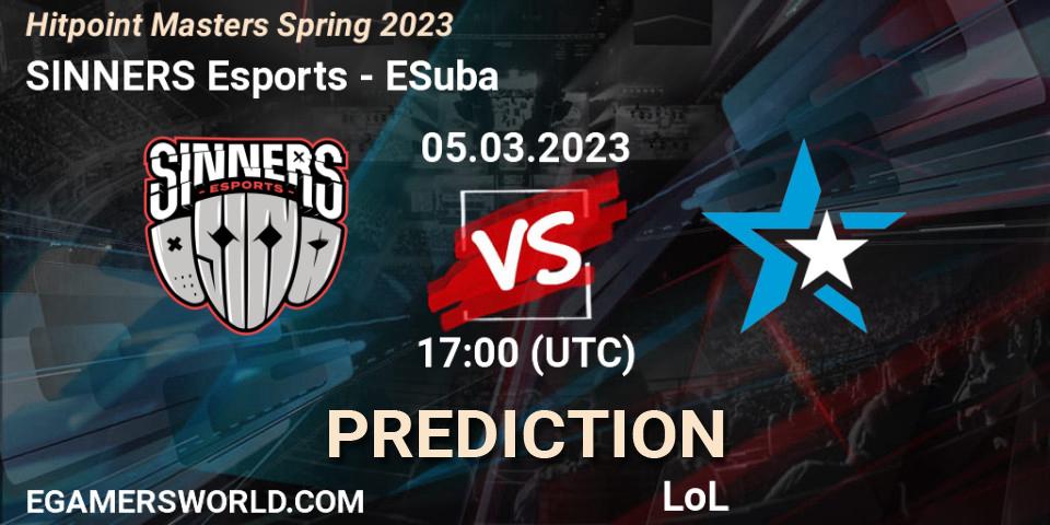 SINNERS Esports - ESuba: прогноз. 07.02.23, LoL, Hitpoint Masters Spring 2023