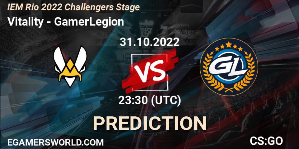 Vitality - GamerLegion: прогноз. 01.11.2022 at 00:40, Counter-Strike (CS2), IEM Rio 2022 Challengers Stage