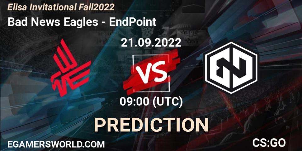 Bad News Eagles - EndPoint: прогноз. 21.09.22, CS2 (CS:GO), Elisa Invitational Fall 2022