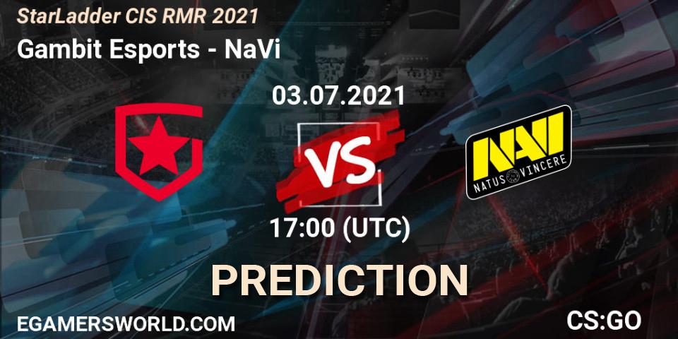 Gambit Esports - NaVi: прогноз. 03.07.21, CS2 (CS:GO), StarLadder CIS RMR 2021