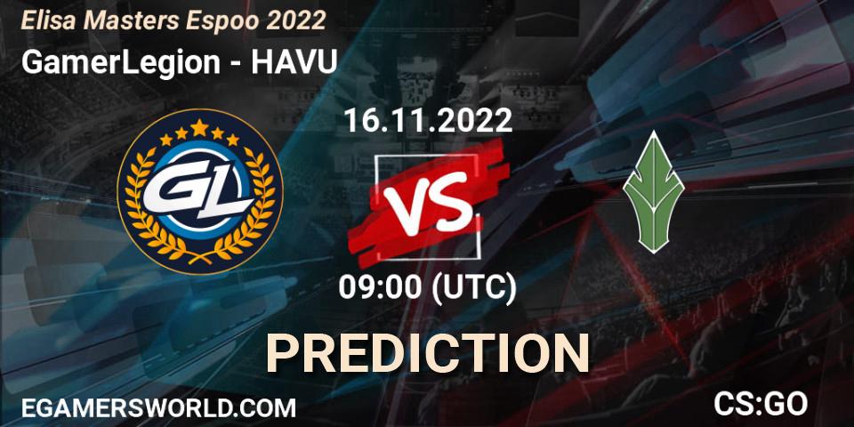 GamerLegion - HAVU: прогноз. 16.11.22, CS2 (CS:GO), Elisa Masters Espoo 2022