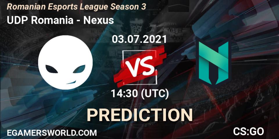 UDP Romania - Nexus: прогноз. 03.07.2021 at 17:10, Counter-Strike (CS2), Romanian Esports League Season 3