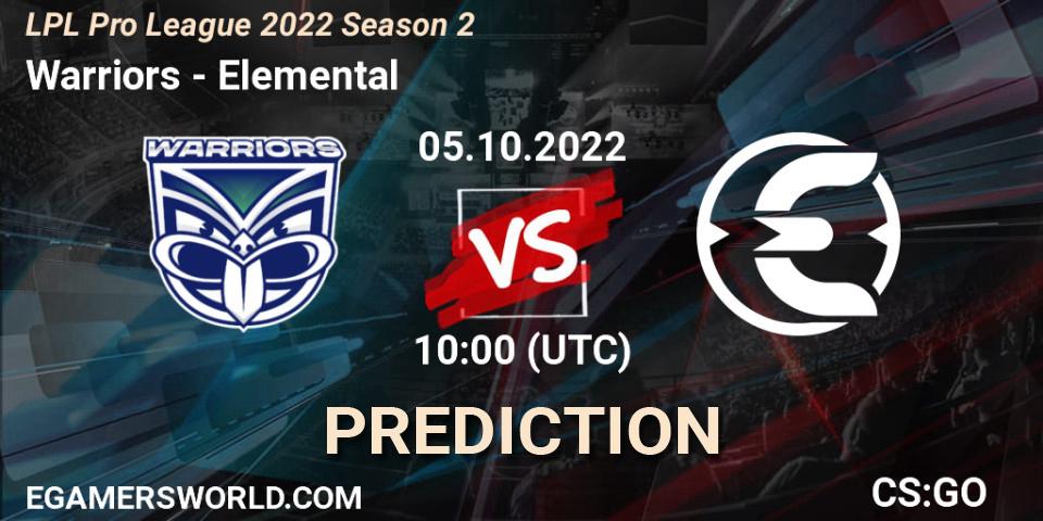 Warriors - Elemental: прогноз. 05.10.2022 at 10:20, Counter-Strike (CS2), LPL Pro League 2022 Season 2
