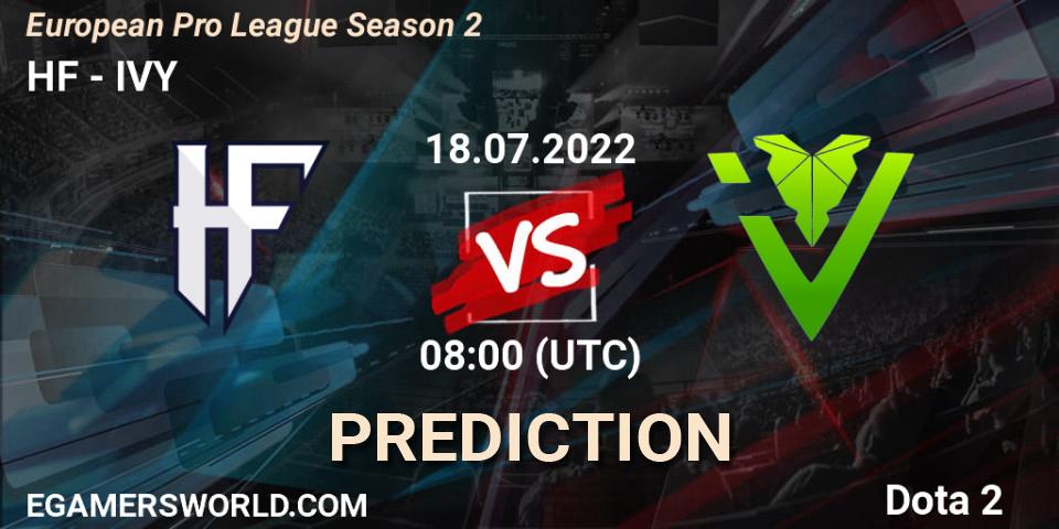 HF - IVY: прогноз. 18.07.2022 at 08:21, Dota 2, European Pro League Season 2