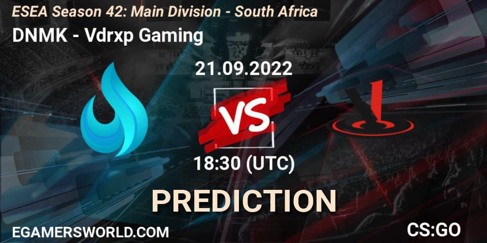 DNMK - Vdrxp Gaming: прогноз. 22.09.2022 at 18:00, Counter-Strike (CS2), ESEA Season 42: Main Division - South Africa