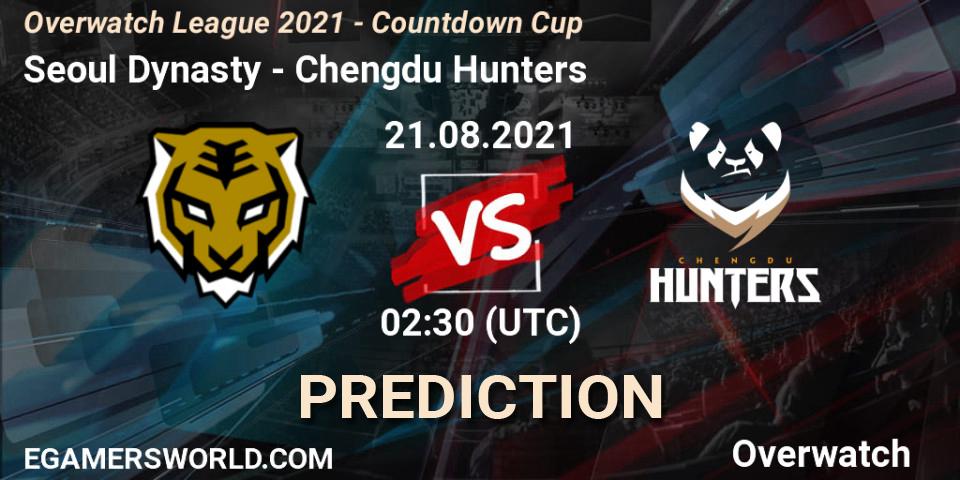 Seoul Dynasty - Chengdu Hunters: прогноз. 21.08.2021 at 02:30, Overwatch, Overwatch League 2021 - Countdown Cup