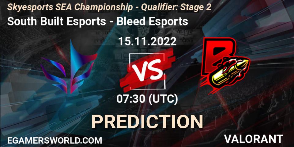 South Built Esports - Bleed Esports: прогноз. 15.11.2022 at 07:30, VALORANT, Skyesports SEA Championship - Qualifier: Stage 2