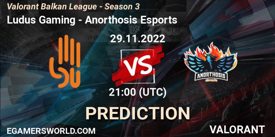 Ludus Gaming - Anorthosis Esports: прогноз. 29.11.22, VALORANT, Valorant Balkan League - Season 3