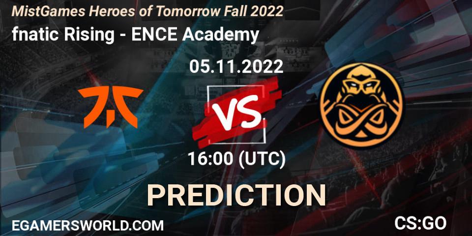 fnatic Rising - ENCE Academy: прогноз. 05.11.2022 at 16:00, Counter-Strike (CS2), MistGames Heroes of Tomorrow Fall 2022