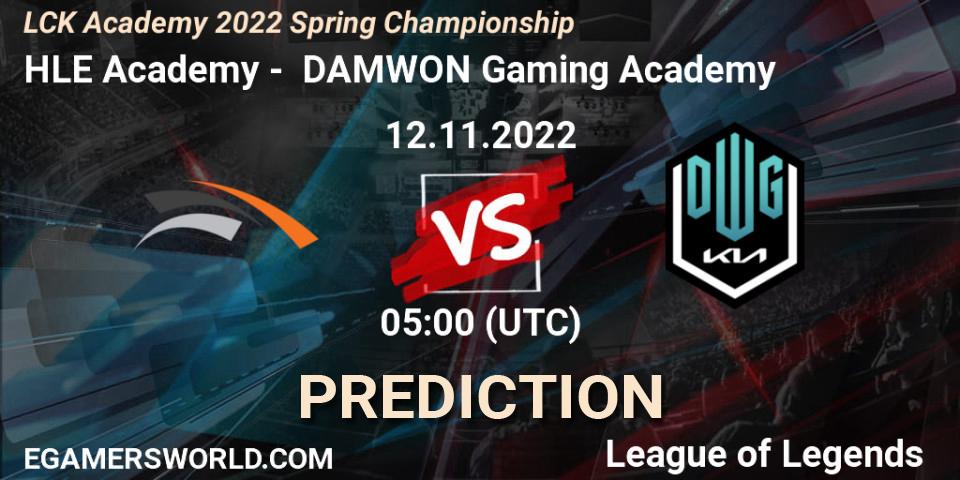 HLE Academy - DAMWON Gaming Academy: прогноз. 12.11.2022 at 05:00, LoL, LCK Academy 2022 Spring Championship