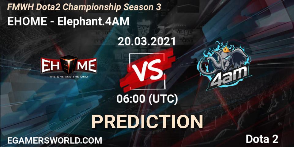 EHOME - Elephant.4AM: прогноз. 20.03.21, Dota 2, FMWH Dota2 Championship Season 3