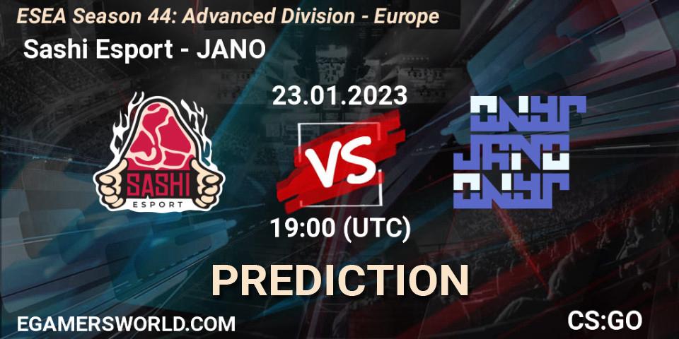  Sashi Esport - JANO: прогноз. 31.01.2023 at 16:00, Counter-Strike (CS2), ESEA Season 44: Advanced Division - Europe