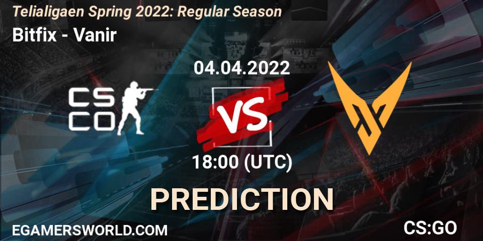 Bitfix - Vanir: прогноз. 04.04.2022 at 18:00, Counter-Strike (CS2), Telialigaen Spring 2022: Regular Season