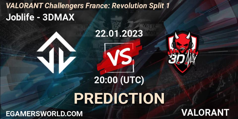 Joblife - 3DMAX: прогноз. 22.01.23, VALORANT, VALORANT Challengers 2023 France: Revolution Split 1
