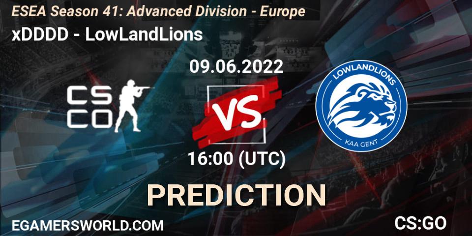 xDDDD - LowLandLions: прогноз. 09.06.2022 at 16:00, Counter-Strike (CS2), ESEA Season 41: Advanced Division - Europe