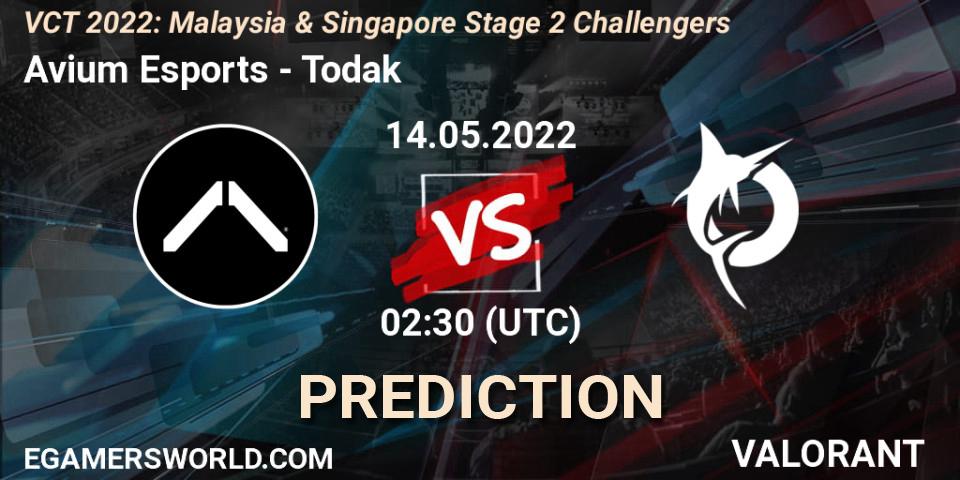 Avium Esports - Todak: прогноз. 14.05.2022 at 02:30, VALORANT, VCT 2022: Malaysia & Singapore Stage 2 Challengers
