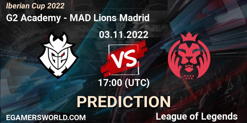G2 Academy - MAD Lions Madrid: прогноз. 01.11.22, LoL, Iberian Cup 2022